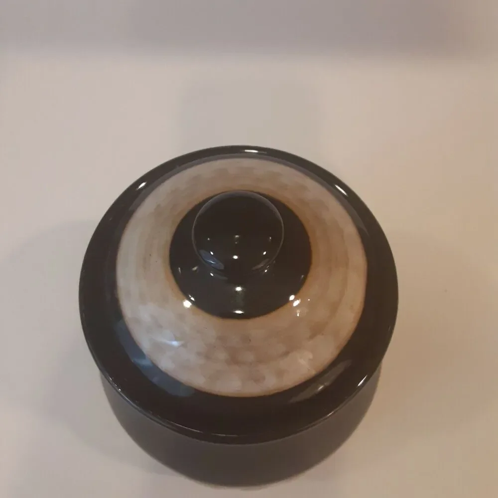 Stoneware Canister w/ Seal Tight Lid Masculine Earth Tones 6.5